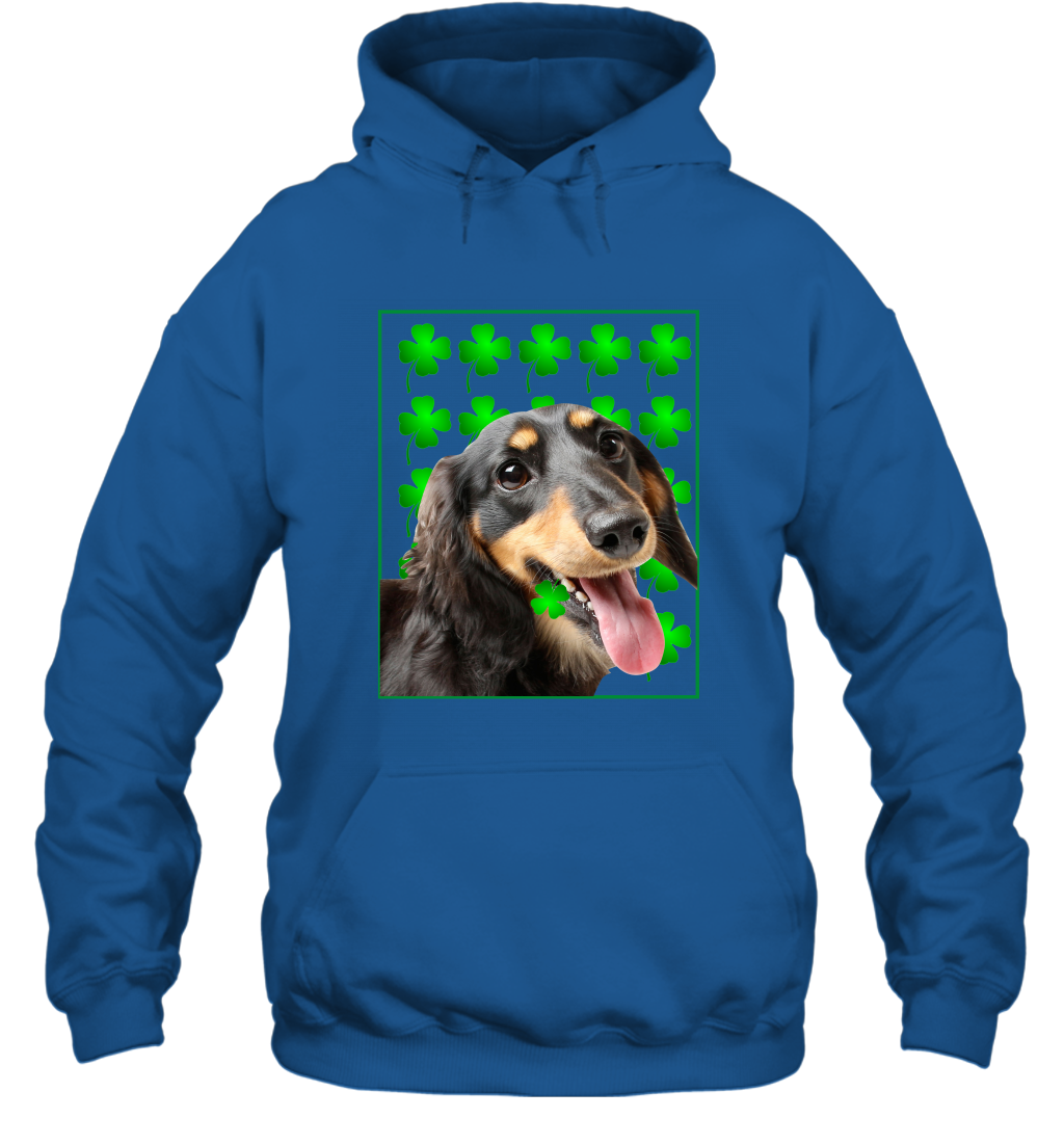 Dachshund With Shamrocks Shirt Hoodie Royal