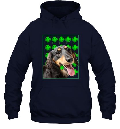 Dachshund With Shamrocks Shirt Hoodie Navy