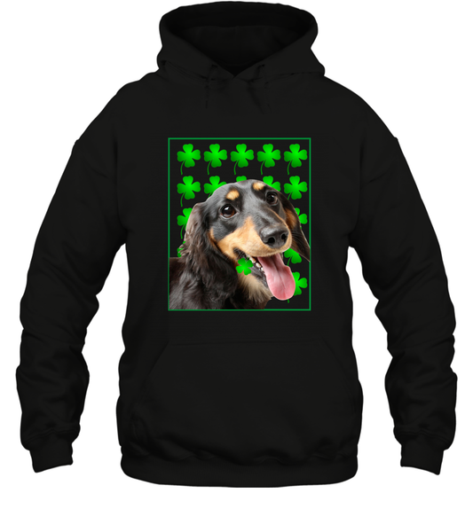 Dachshund With Shamrocks Shirt Hoodie Black