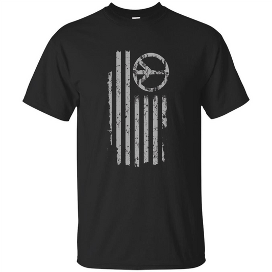 American Peace Flag T-shirt Patriotic Peace Sign Flag Shirt Black