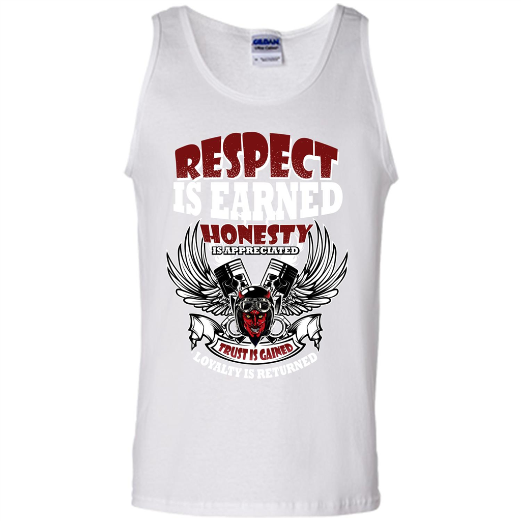 Motor T-shirt Trust Is Gained Loyalty Is Returned White