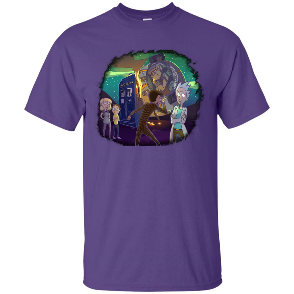 Doctorwho Vs Rick And Morty T-shirt Purple