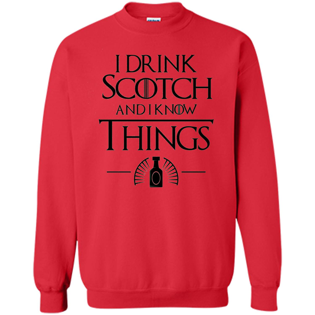 I Drink Scotch and I Know Things T-shirt Red