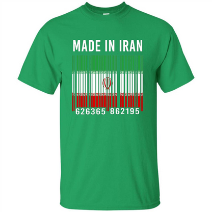 Iran Barcode T-Shirt Made In Iran T-shirt Irish Green