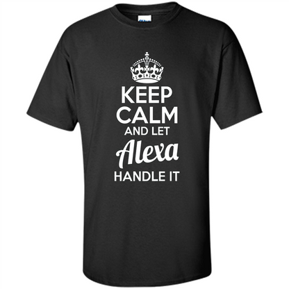 Alexa T-shirt Keep Calm and Let Alexa Handle It Purple