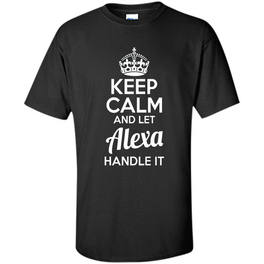 Alexa T-shirt Keep Calm and Let Alexa Handle It Purple