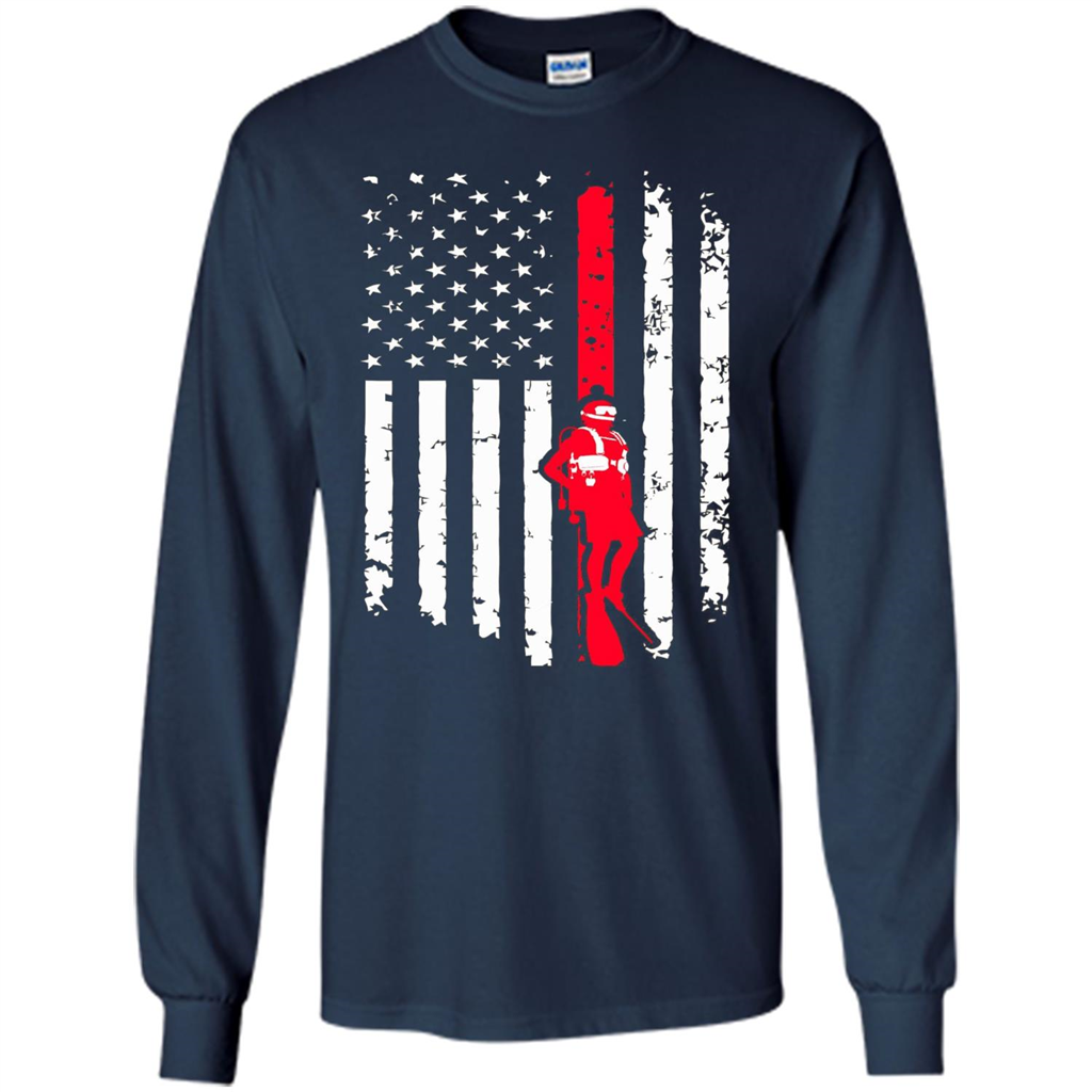 The American Flag Scuba Diving T-shirt Navy