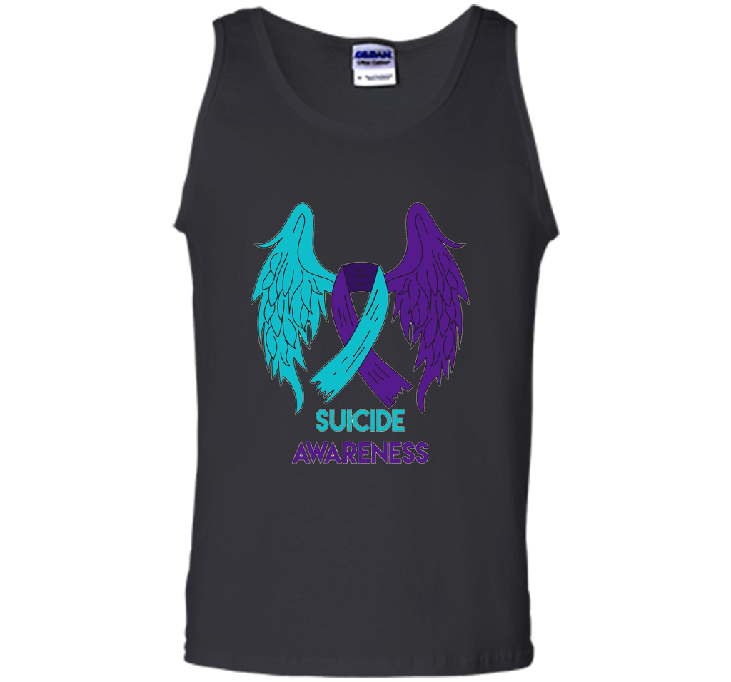 Suicide Awareness Shirt Wings and Ribbon Suicide Prevention shirt Black