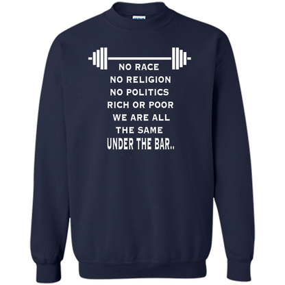 No Hate Weightlifting T-shirt No Race No Religion No Politics Rich Or Poor Navy
