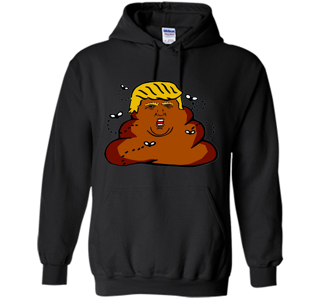 Funny Donald Trump Dump Poop Emoji T-shirt cool shirt Black