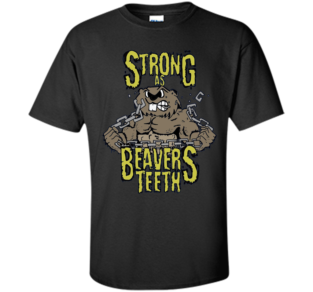 Gym T-shirt Strong As Beaver's Teeth T-shirt Black