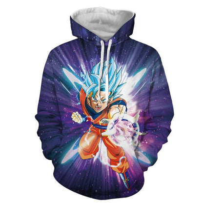 Super Saiyan Blue Hair Son Goku Dragon Ball Lover Hoodie