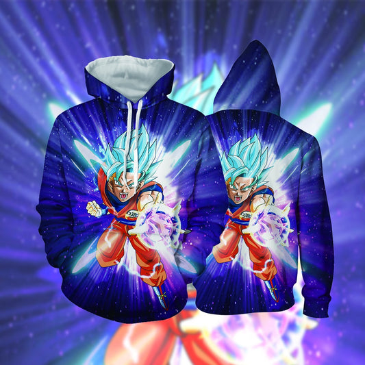 Super Saiyan Blue Hair Son Goku Dragon Ball Lover Hoodie