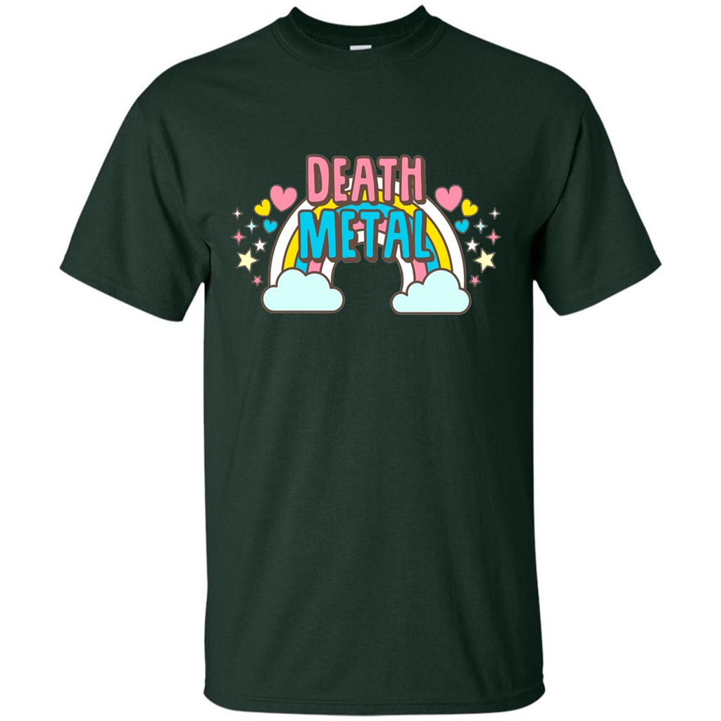 Death Metal Rainbow Cute T-Shirt Forest Green