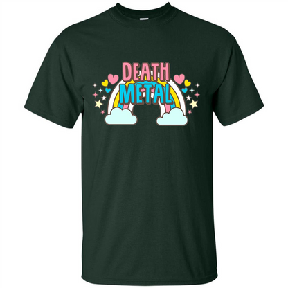 Death Metal Rainbow Cute T-Shirt Forest Green