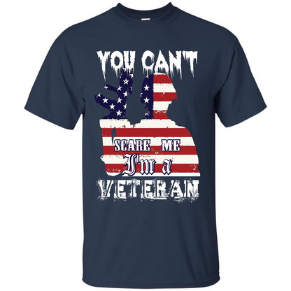 Military T-shirt You Can't Scare Me I'm A Veteran Navy