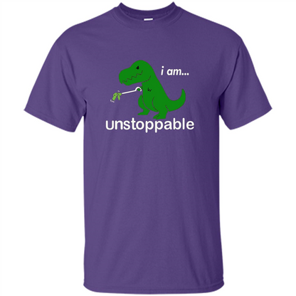 Rex Dinosaur T-shirt I Am Unstoppable Purple