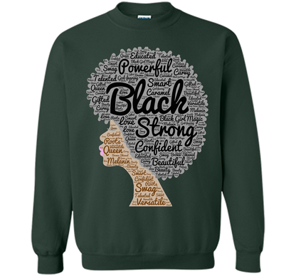 Afro Word Art Natural Hair T-Shirt for Black Women shirt Forest Green