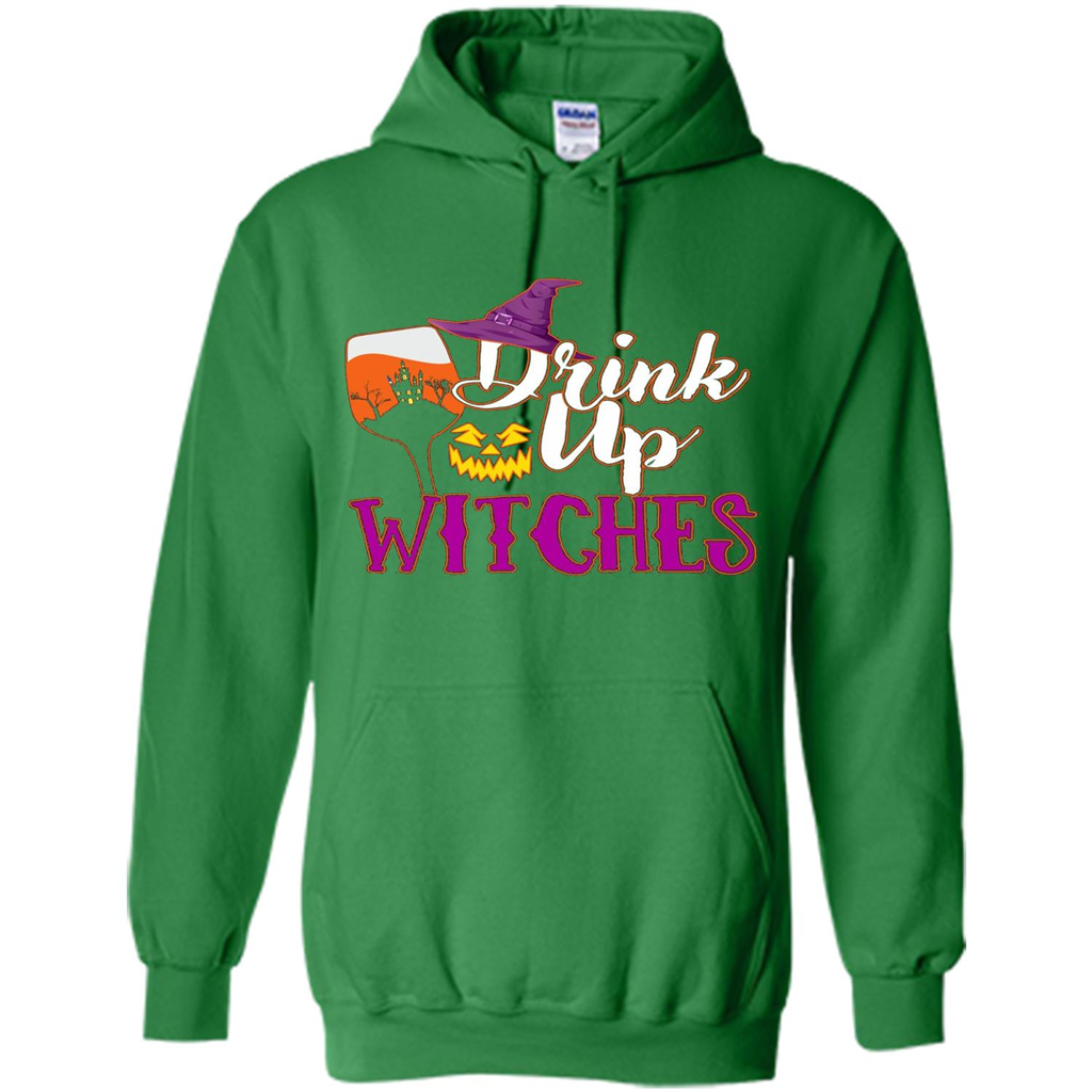 Drink Up Witches T Shirt Funny Halloween Costume Irish Green