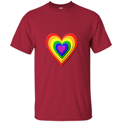 LGBT T-shirt Rainbow Heart T-shirt Cardinal
