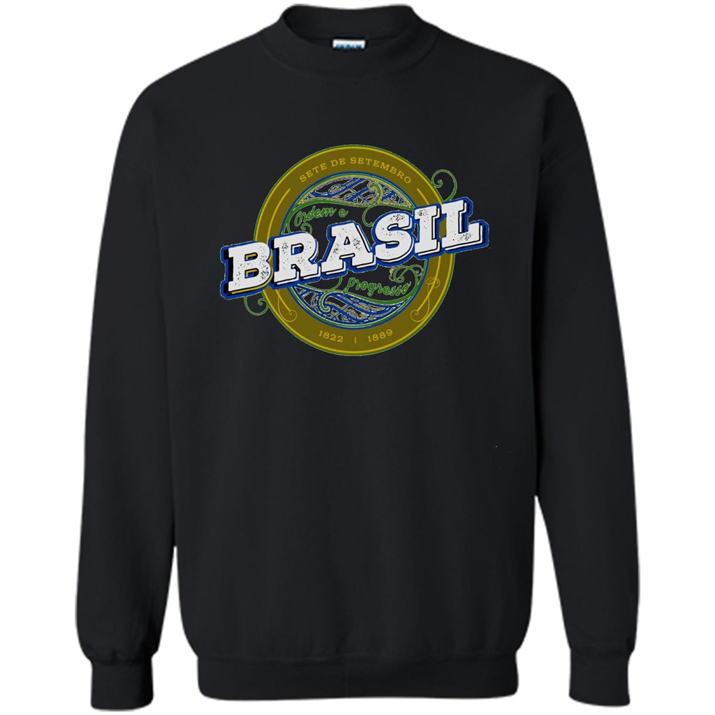 BRAZIL Brasil Independence Day Badge T-shirt Black