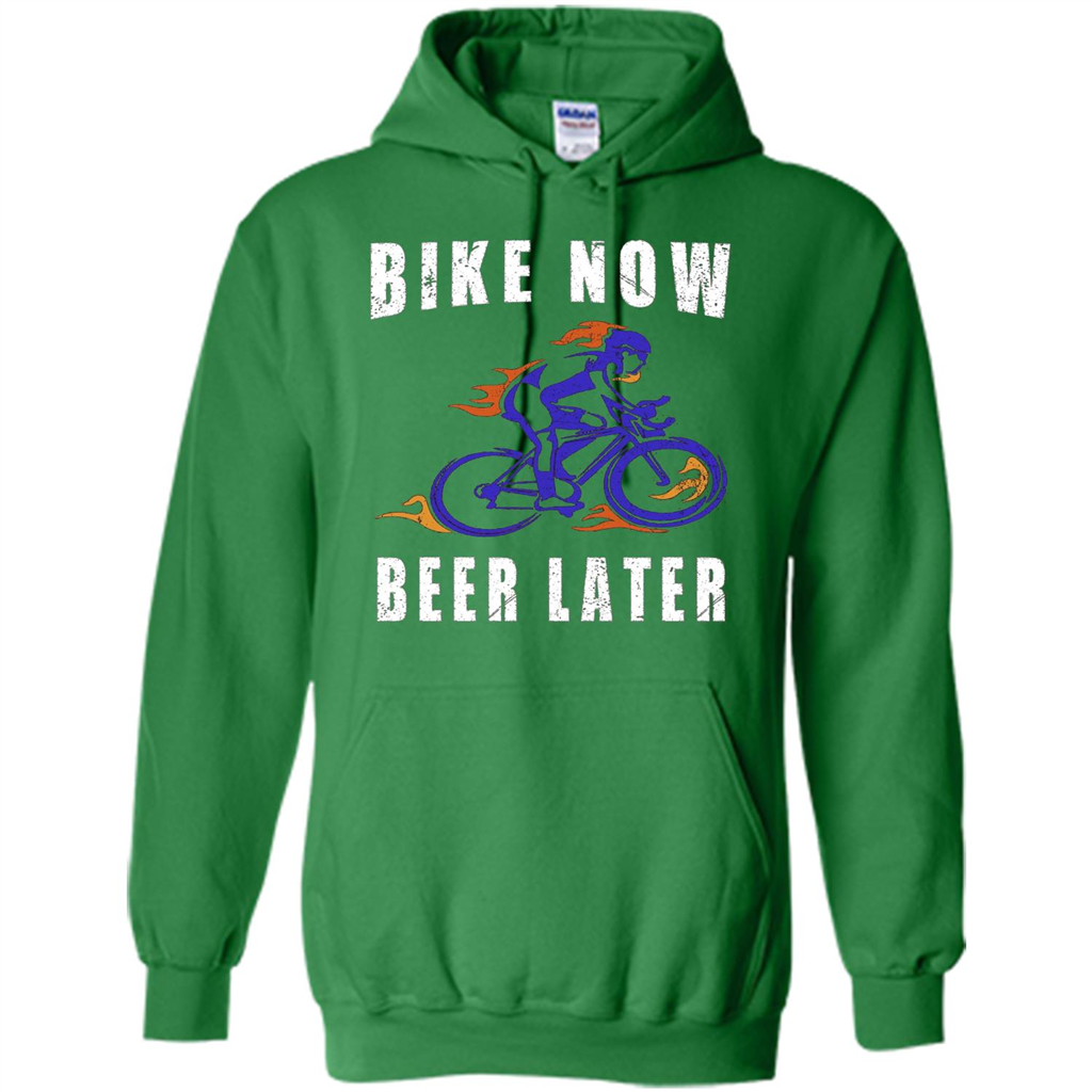 Bike Now Beer Later T-shirt Irish Green
