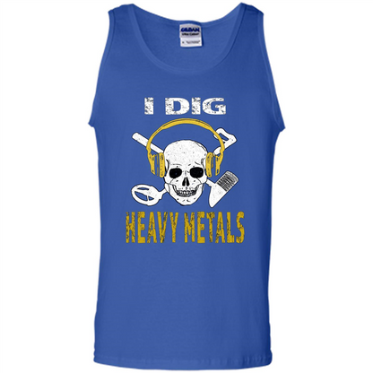 I Dig Heavy Metals Metal Detector Skull Treasure Hunt T-shirt