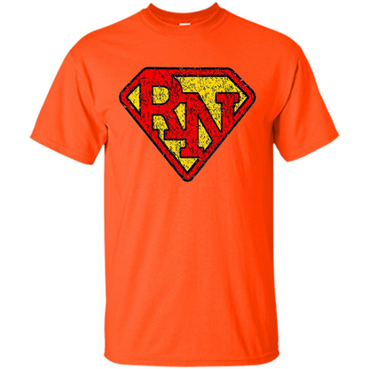 Vintage Super Nurse RN Distressed T-shirt Orange