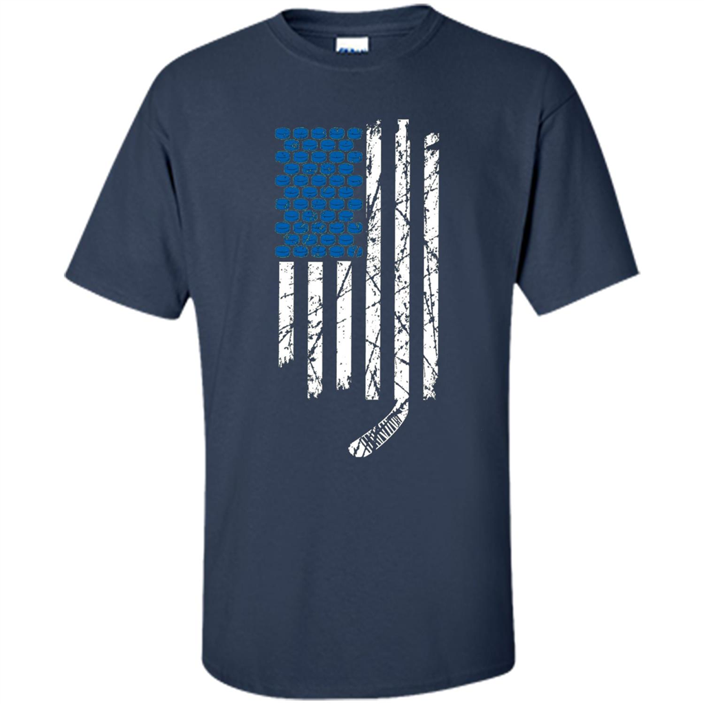 Hockey American Flag T-Shirt Navy