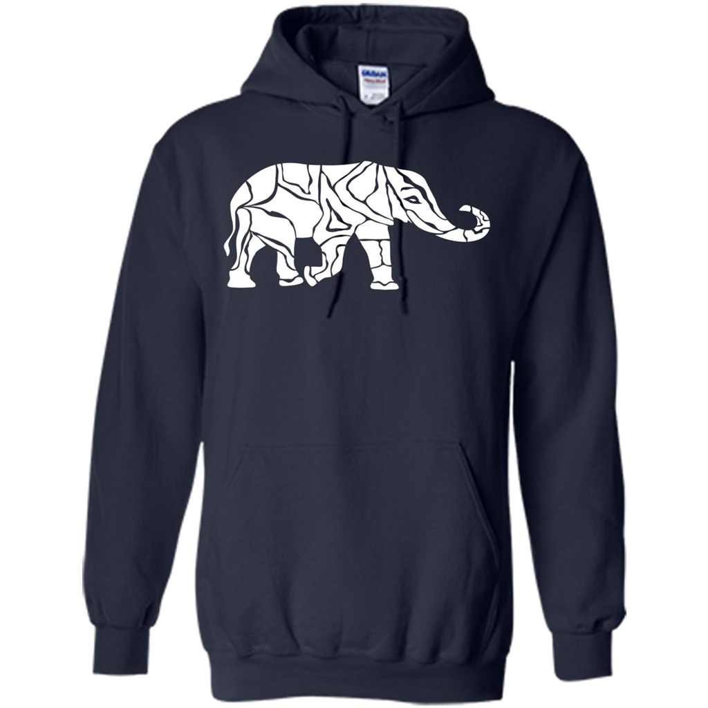 Elephant T-shirt Abstract Elephant Design T-Shirt Navy