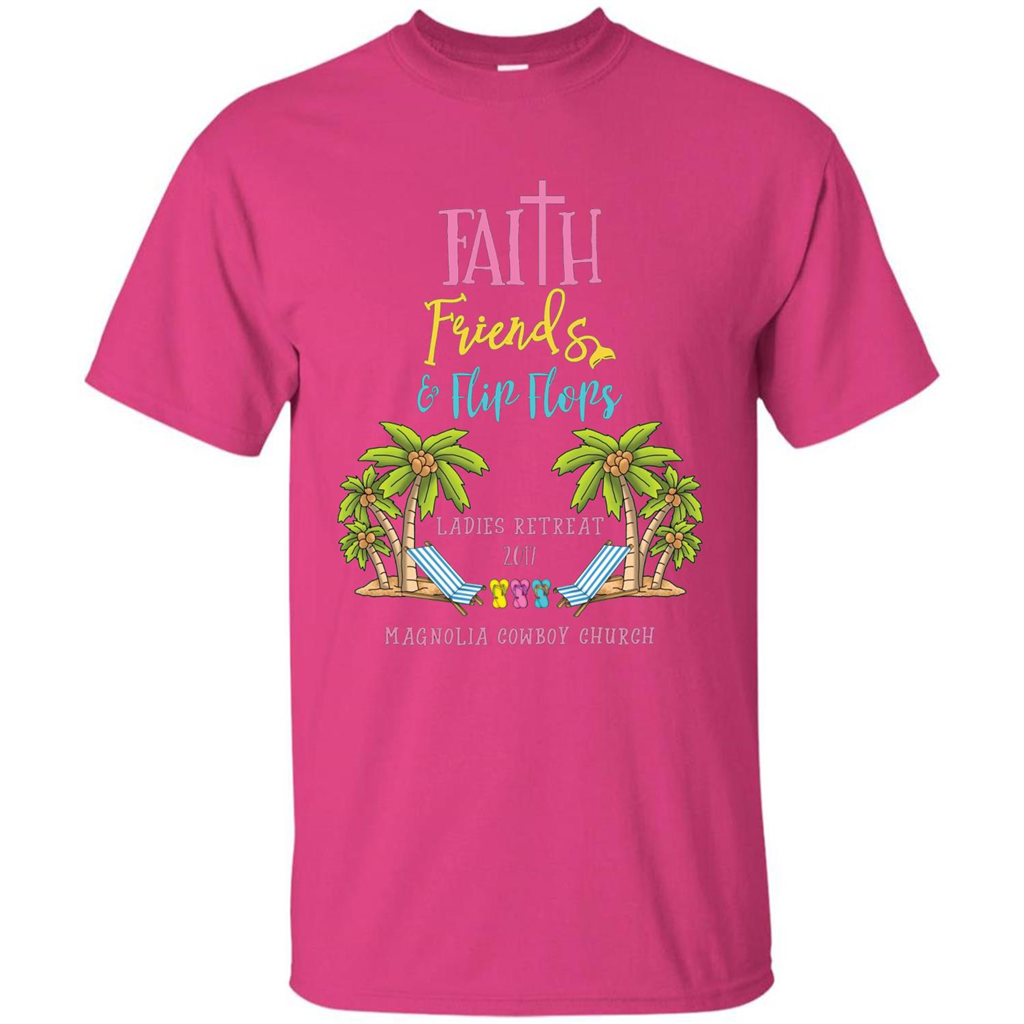 Ladies Beach Retreat 2017 T-shirt Faith Friends And Flip Flops Heliconia