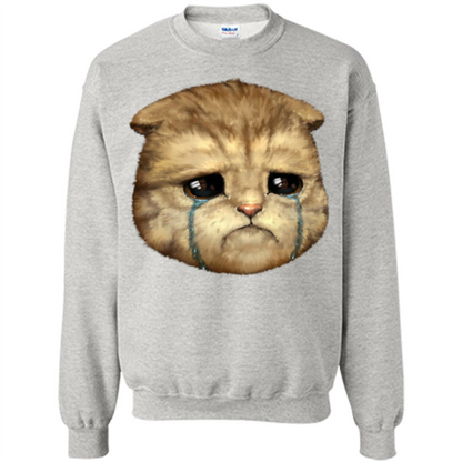 Cat Lovers T-shirt Cat Crying Ash