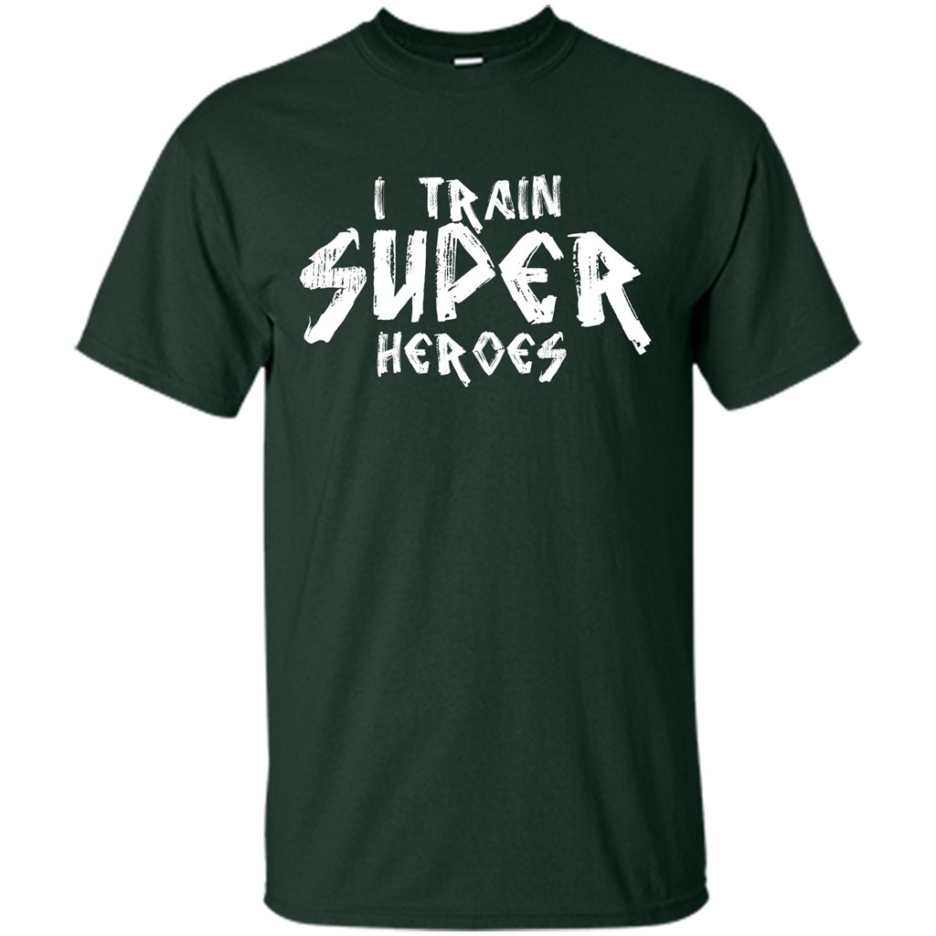I Train Super Heroes T-shirt Forest Green