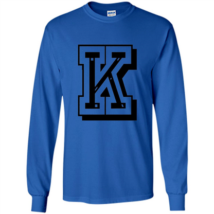 Letter K Initial T-Shirt for Names or Spelling Words Royal
