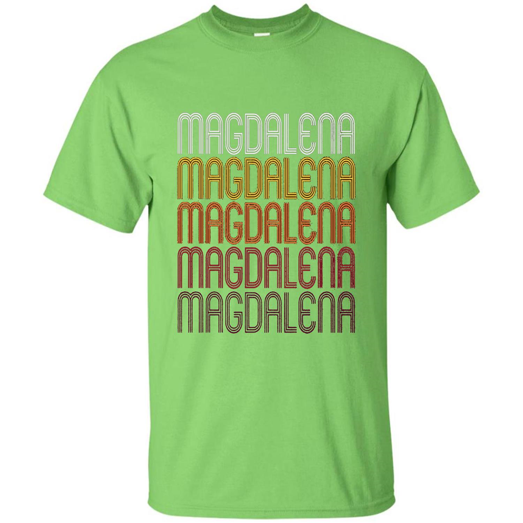 Magdalena Retro Wordmark Pattern T-shirt Lime
