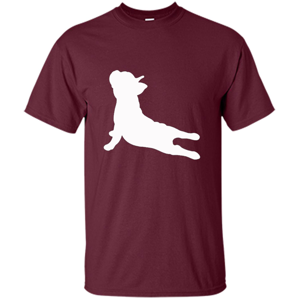 French Bulldog Yoga T-shirt Maroon