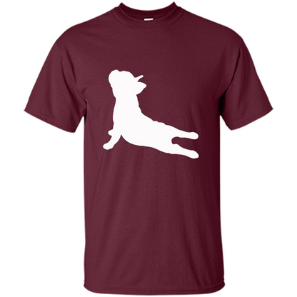 French Bulldog Yoga T-shirt Maroon