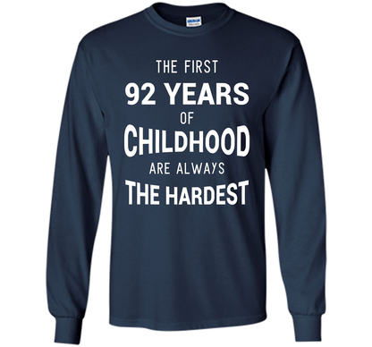 Funny 92nd Birthday Joke Gift 92 Years Old Novelty Gag Shirt cool shirt Navy