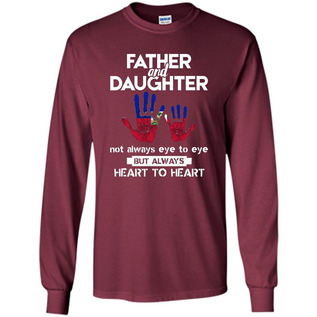 Father And Daughter Father's Day T-shirt Heart To Heart Maroon