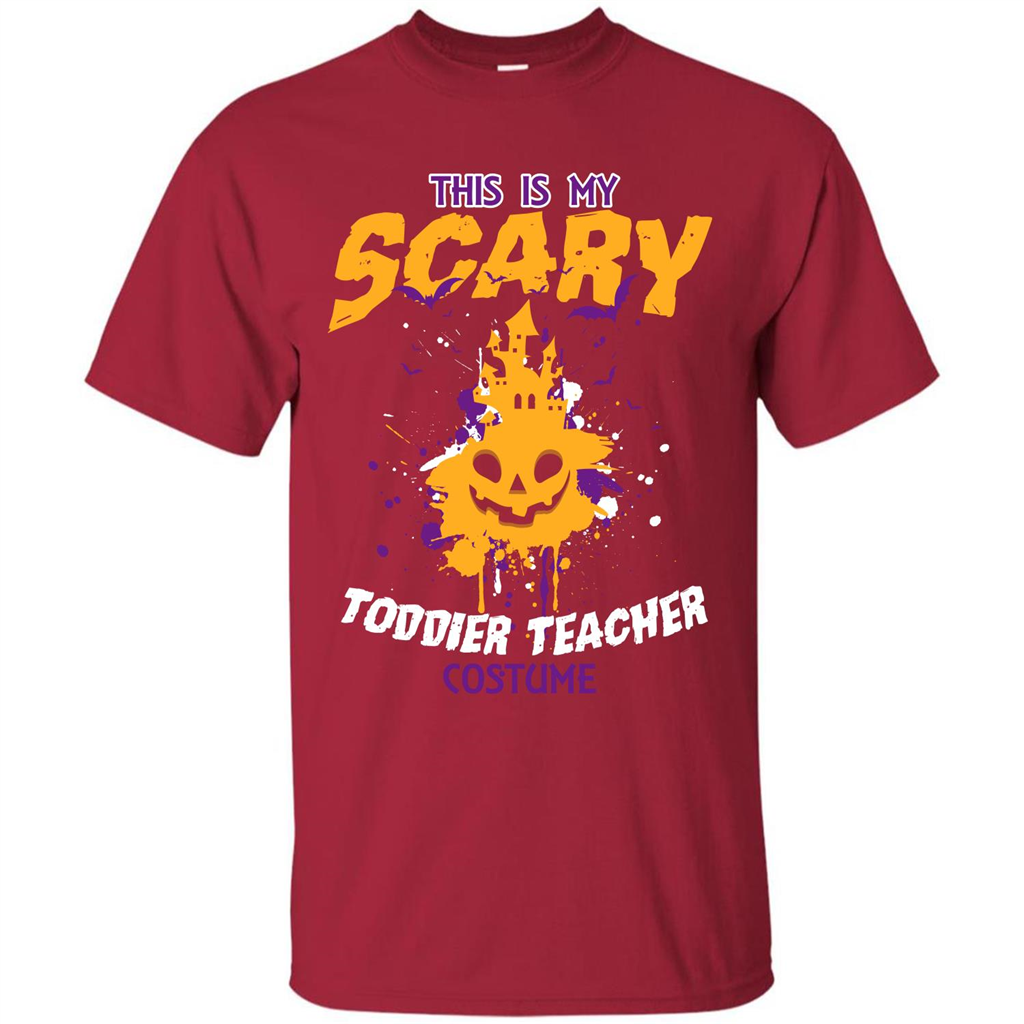 Halloween T-shirt This Is My Scary Toddier Teacher Costume T-shirt Cardinal