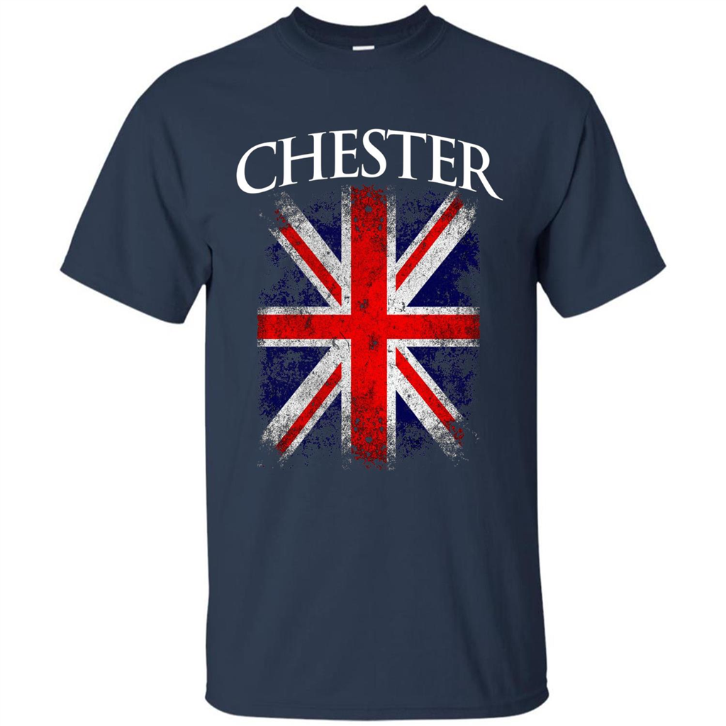 Chester England British Flag T-shirt Navy