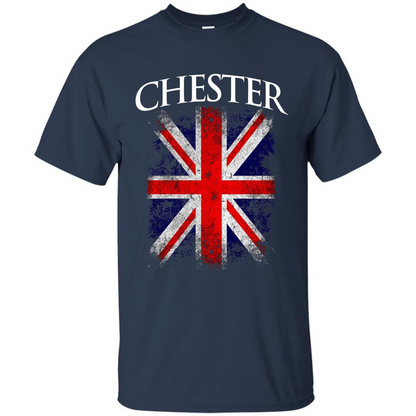 Chester England British Flag T-shirt Navy