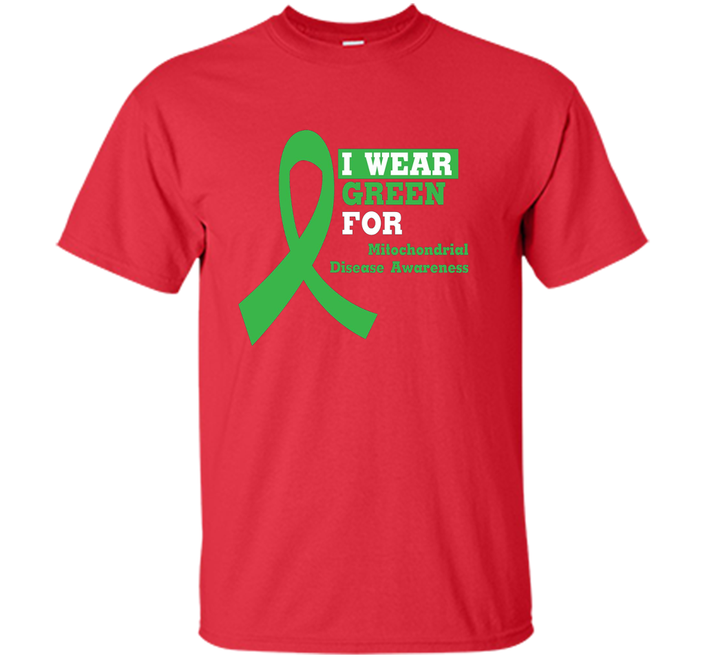 I Wear Green Mitochondrial Disease Awareness Strong T-shirt Red