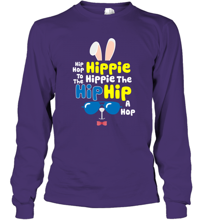 Hip Hop To The Hippie Easter Day Shirt Long Sleeve T-Shirt Long Sleeve T-Shirt Purple