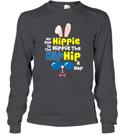 Hip Hop To The Hippie Easter Day Shirt Long Sleeve T-Shirt Long Sleeve T-Shirt Dark Heather