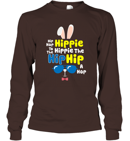 Hip Hop To The Hippie Easter Day Shirt Long Sleeve T-Shirt Long Sleeve T-Shirt Dark Chocolate