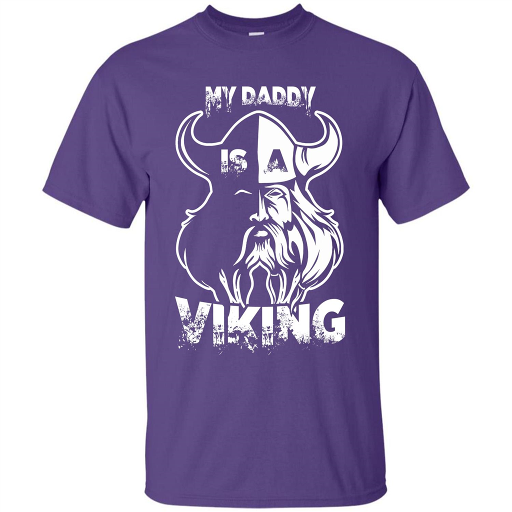 Family T-shirt My Daddy Is A Viking T-shirt Purple