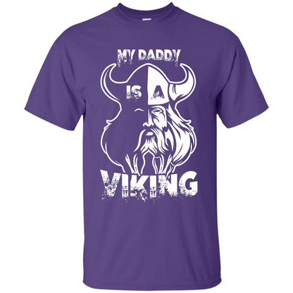 Family T-shirt My Daddy Is A Viking T-shirt Purple