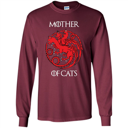 Cat Lovers T-shirt Mother of Cats Maroon