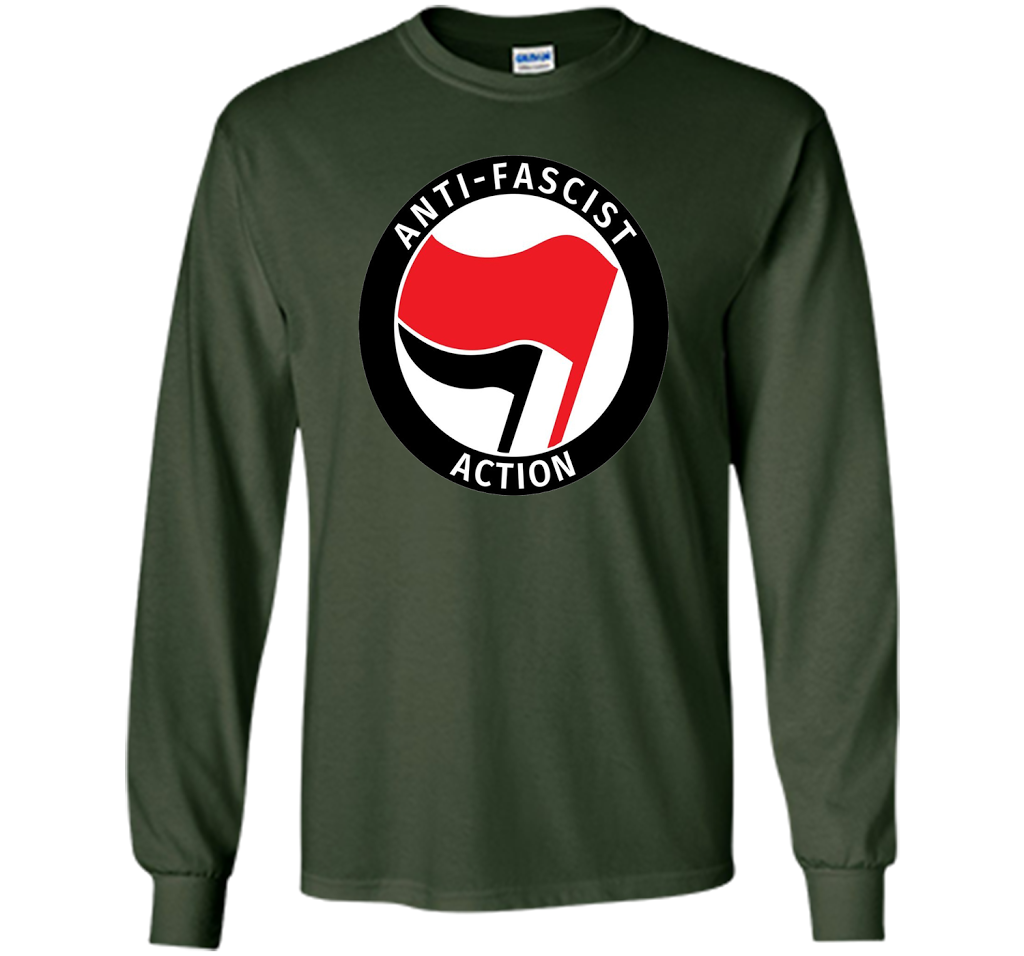 Antifa Logo Antifa Flag Anti Fascist T-shirt Forest Green